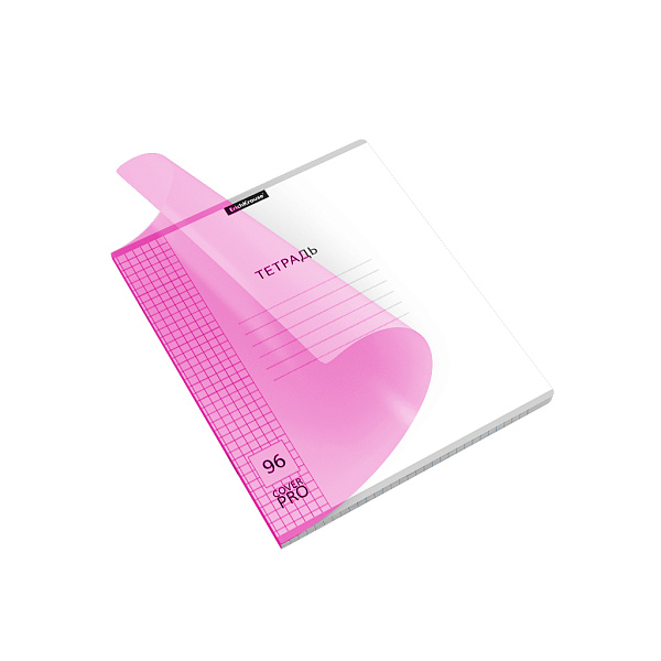 Тетрадь с пластиковой обложкой на скобе ErichKrause® Классика CoverPrо Neon, розовый, А5+, 96 л. клетка