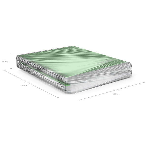 Тетрадь 80 листов в клетку пластиковая обложка на спирали ErichKrause Motion, зеленый, A5, 