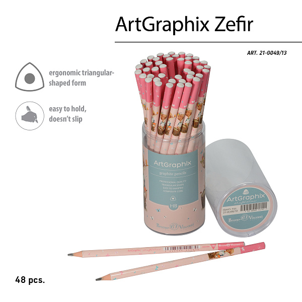 Карандаш ч/г HB "ArtGraphix. Zefir. Forest Dream. Олененок на пеньке" (пластик.корпус)