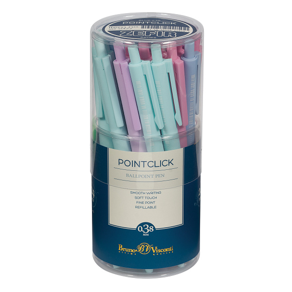 Ручка шариковая автомат. 0,38 мм PointClick.ZEFIR, СИНЯЯ (4 цвета корпуса)