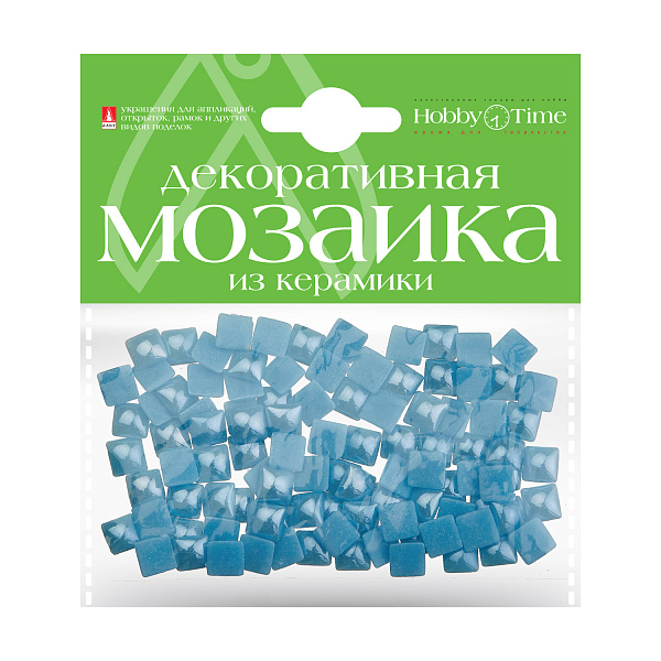 Мозаика декоративная из керамики 8х8 мм,100 шт., ГОЛУБОЙ