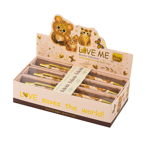 Ручка шариковая "LOVE ME" 0,7 ММ, СИНЯЯ, МЕТАЛЛИЧЕСКАЯ, В ПОДАРОЧНОЙ УПАКОВКЕ