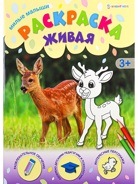 Раскраска А4 8 л. "МИЛЫЕ МАЛЫШИ" обл.-целл.карт, уф-лак, бл-офс,полноцв, скрепка, 198х260