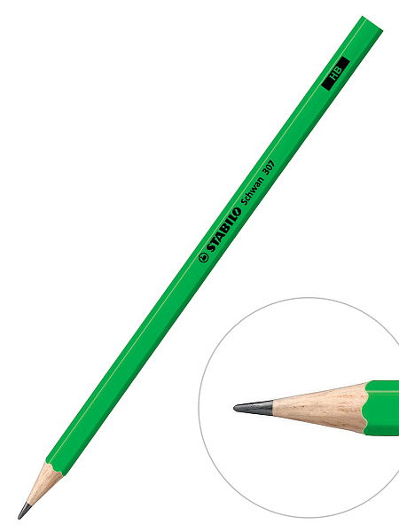 Карандаш ч/г HB STABILO Schwan 307 зелёный корпус