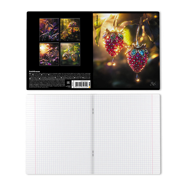 Тетрадь 96 листов в клетку "Glassy", глянцевая ламинация ErichKrause _MIX-PACK