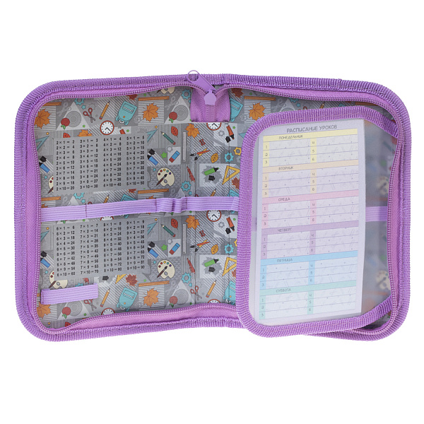 Пенал 1секц.+ств. д/дев. 190*130 Hatber "Best Friends"- с табл.умнож. металлизиров. картон, выб лак