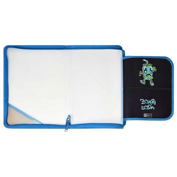 Папка для уроков труда пластиковая арт. / 12 ЗОМБО БАНКА (полипропилен, формат А4, 22.8x32.8 см, 1 отделение (-я), молния, внутренний разделитель с эластичными держателями для канцелярских принад