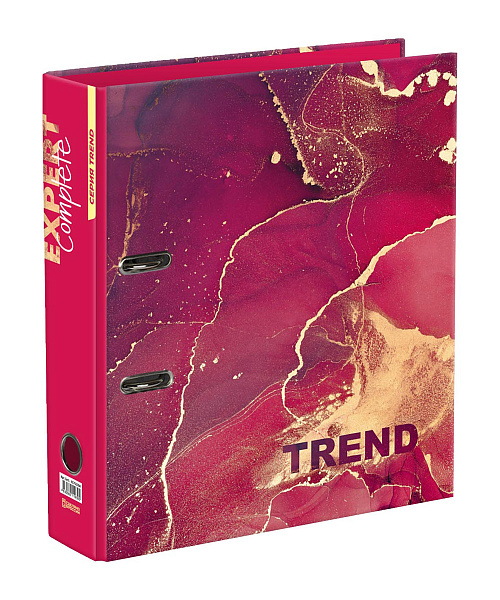 Папка-регистратор 75 мм ламинир. "Expert Complete" "Marbling" Trend A4 арочный механ. глянцевый розовый EC751704