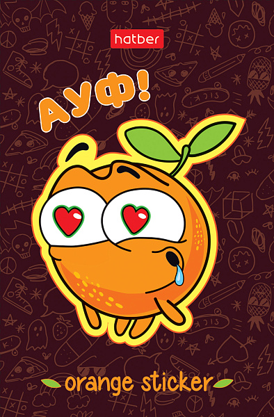 Блокнот А7 48 л. кл. на клею "Оранжевое настроение" 3-х цв. блок Обл. мел.бумага ламинация,65х100мм