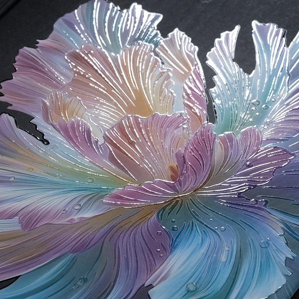 Бизнес-блокнот А5 80 л. кл. тв.переплет "Хрупкие лепестки" 167х216мм 5-цв. блок запечат. форзац мат.ламин. 3D лак