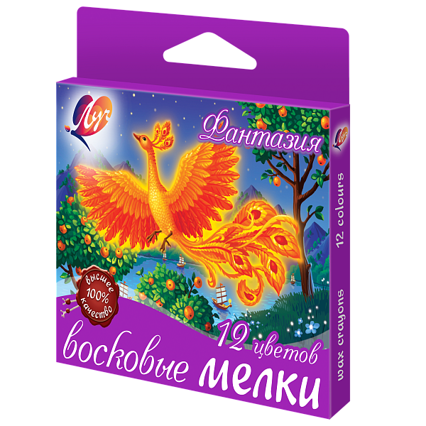 Мелки восковые на масляной основе 12 цв. Луч "Фантазия"  