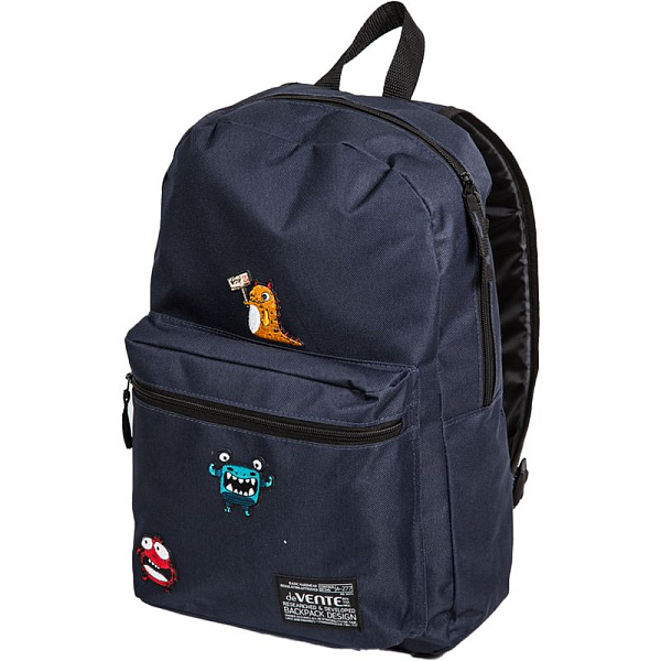 Рюкзак подростковый "deVENTE. Monster" темно-синий 40x29x17 см,  250 г, 1 отд.на молнии, 1 передний карман, вышивка, 