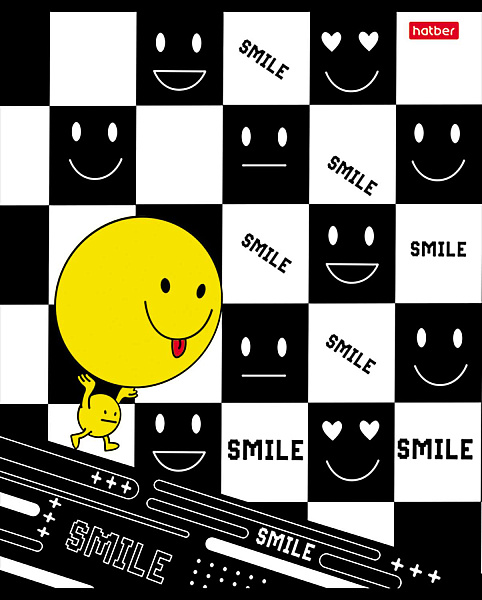 Тетрадь 48 л. кл. "Happy smile" на скобе, скругл.углы серия -