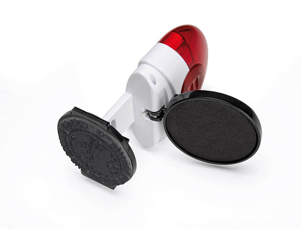 Оснастка для круглой печати карманная с футляром пластик. d30 мм, корпус индиго 