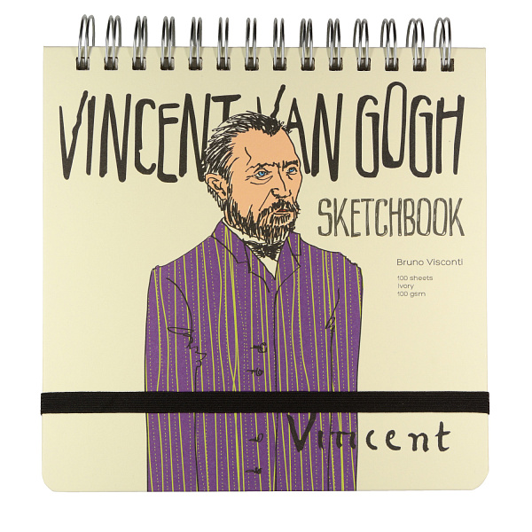 SKETCHBOOK 200х200 мм 100 л. 100 гр. БЕЖЕВЫЙ НА ГРЕБНЕ (4 ВИДА) 
