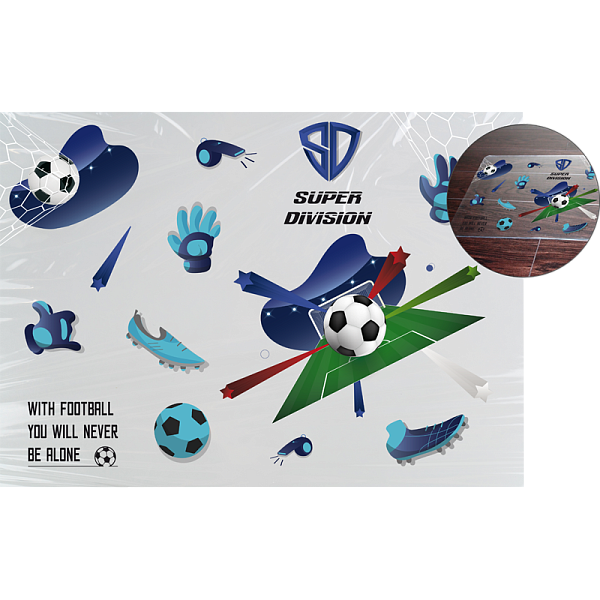 Покрытие настольное "deVENTE. Super Division" 70x50 см, прозрачный PVC с цветным рисунком, плотность 150 мкм, в пластиковом пакете