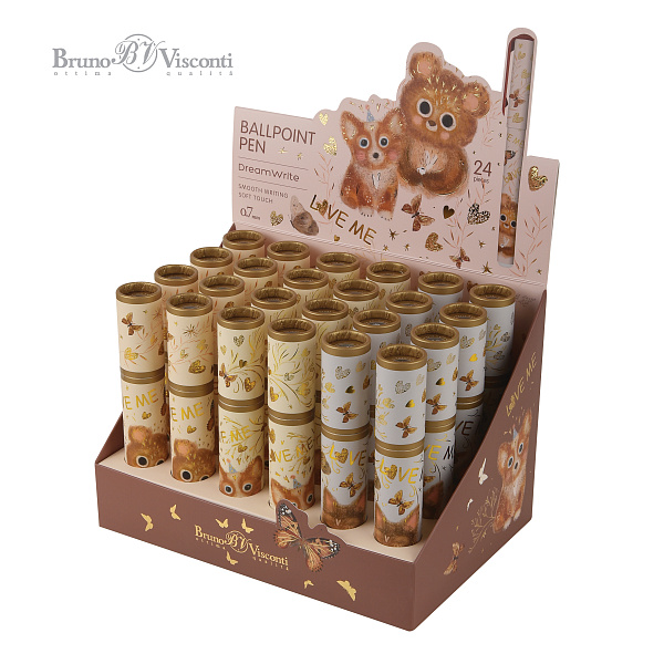 Ручка шариковая 0,7 мм "DREAMWRITE "LOVE ME. Friends" СИНЯЯ, В ПОДАРОЧНОЙ ТУБЕ