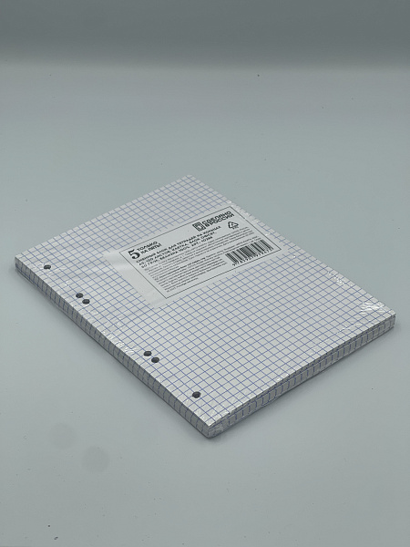 Сменный блок для тетрадей на кольцах А5, 120 листов, клетка, блок офсет, 60 гр/м, белизна 100%