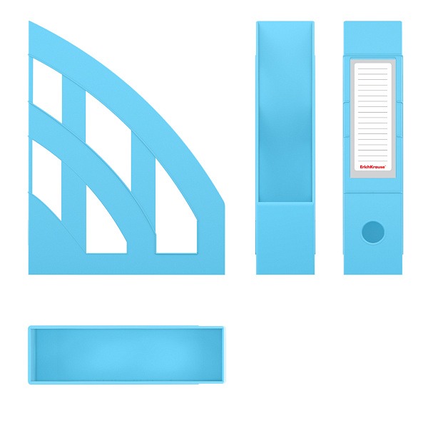 Лоток вертикальный ErichKrause® Office, Pastel, 75мм, голубой
