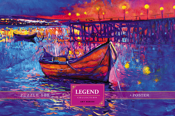 Пазлы 500 эл. А2 480х330мм LEGEND ART Series "Вечерняя гавань" в подарочн. короб. +Постер "Premium" 