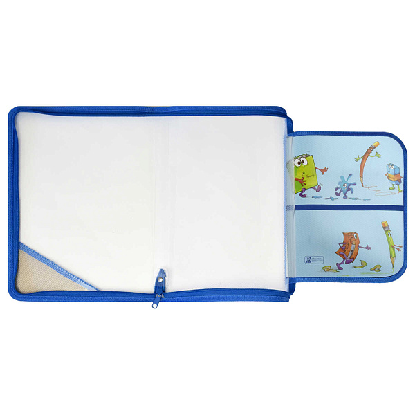 Папка для труда А4 Феникс+ "ГЛОБУС" (полипропилен, 22.8x32.8 см, 1 отд., молния, внутренний разделитель с эластичными держателями для канцелярских пр