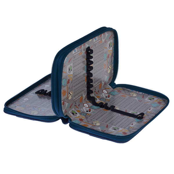 Пенал 2секц. д/мал. 190*110 Hatber "Велопутешествие" с табл.умножения на молнии глянц. ламин.