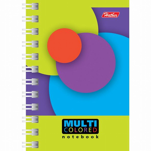 Записная книжка А7 40 л. кл. на гребне "Multicolored"