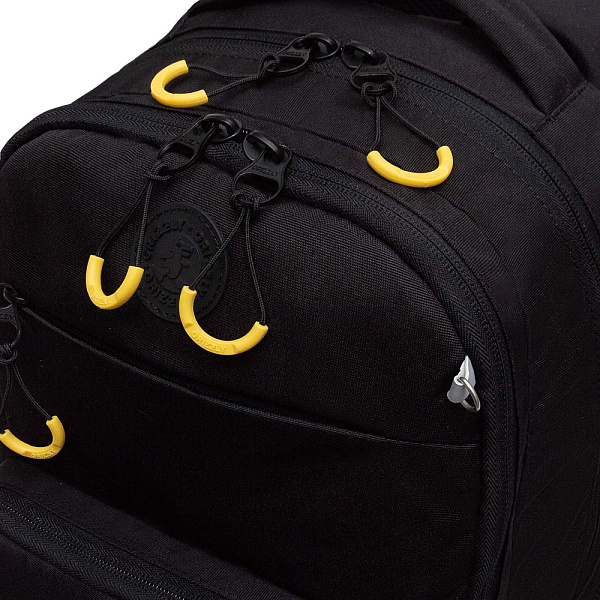 Рюкзак школьный с чехлом для мелочей (/1 черный - желтый)