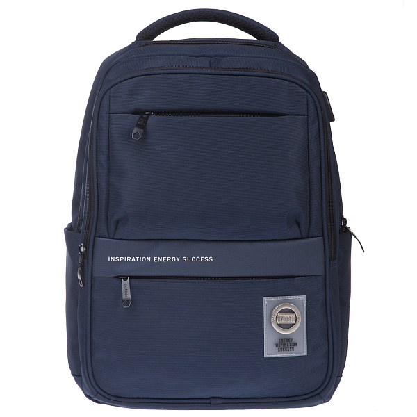 Рюкзак Hatber PRO -Navy- 43х31,5х14,5см полиэстер нагружная стяжка 2 отд. 4 кармана, с USB-выходом