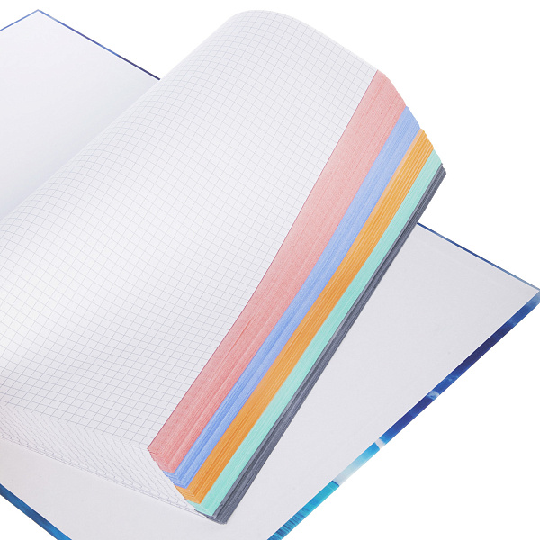 Тетрадь А4 120 л. кл. твердый переплет на гребне "Color Line" Многоцветный срез перфорация на отры