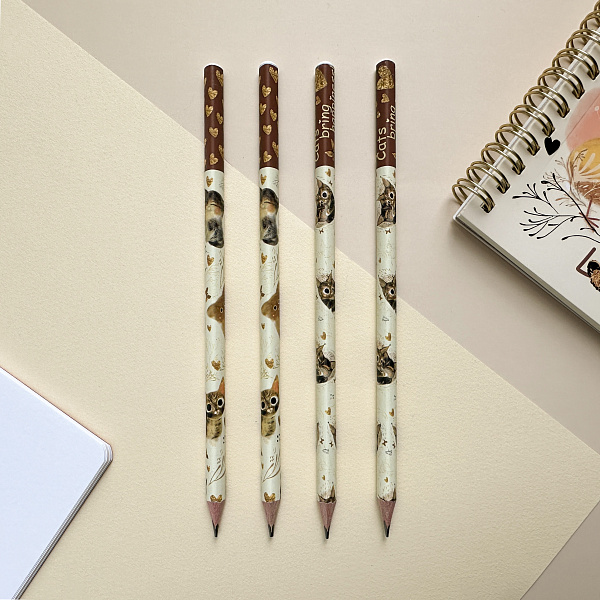 Карандаш ч/г "LOVE ME. КОТИКИ. СЧАСТЬЕ." НВ 