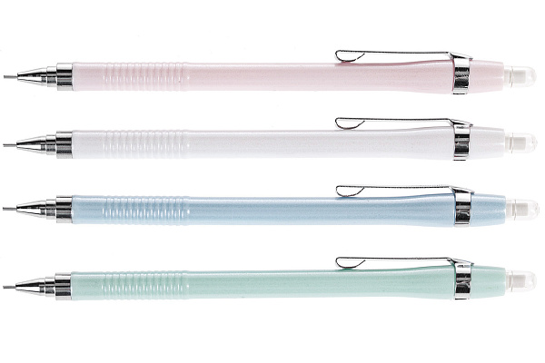 Карандаш механический Hatber "Mildtone",0,5мм, HB, круглый корпус, с ластиком, ассорти