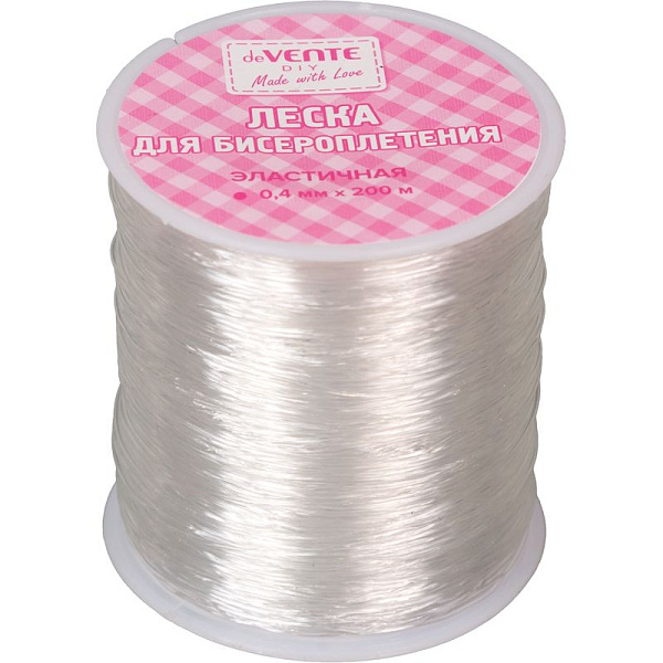 Леска для бисероплетения "deVENTE. Elastic Line" 0,4 мм x 200 м, эластичная, прозрачная, на катушке