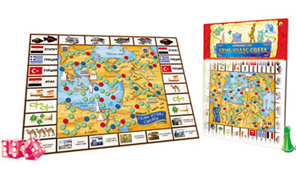 Игра настольная (ходилка) "Рыжий кот" МАКСИ-ИГРЫ "СЕМЬ ЧУДЕС СВЕТА"