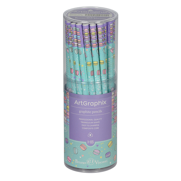 Карандаш ч/г HB "ArtGraphix. Zefir. My Sweet. Mакаруны" (пластиковый корпус)