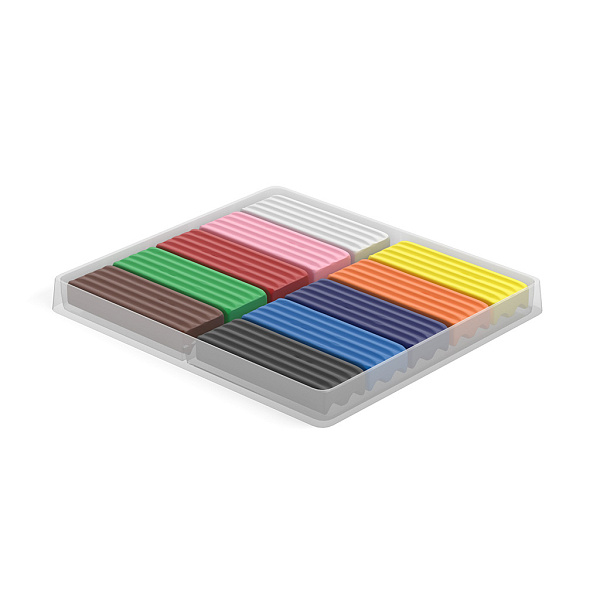 Пластилин 10 цв. ErichKrause light 160 г классический (во флоупаке с европодвесом 10 шт)