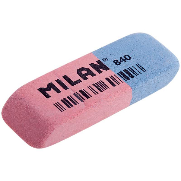 Ластик Milan "840", скошенный, комбинированный, натуральный каучук, 52*19*8мм