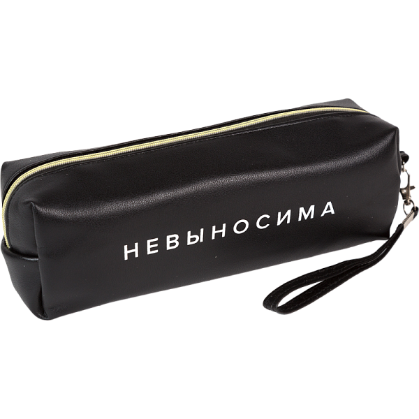 Пенал-косметичка "deVENTE. НЕВЫНОСИМА" 21,5x8x5 см, прямоугольный для 75 предметов, на молнии, матов