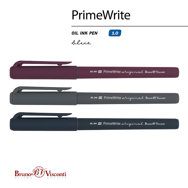 РУЧКА "PrimeWrite. Basic. Original" С ЧЕРНИЛАМИ НА МАСЛЯНОЙ ОСНОВЕ, 1.0 ММ, СИНЯЯ (10702070/060124/3005342,КИТАЙ)