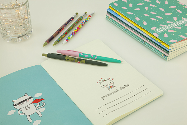 Ручка шариковая 0,5 мм "HappyClick. Эскимо" СИНЯЯ 