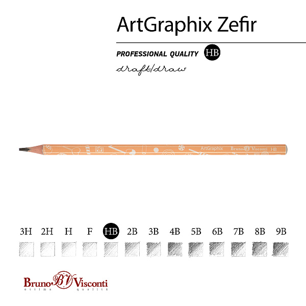 КАРАНДАШ ЧЕРНОГРАФИТОВЫЙ "ArtGraphix. Zefir. Сладости" НВ (пластиковый корпус) (10129060/020919/0023498,КИТАЙ)