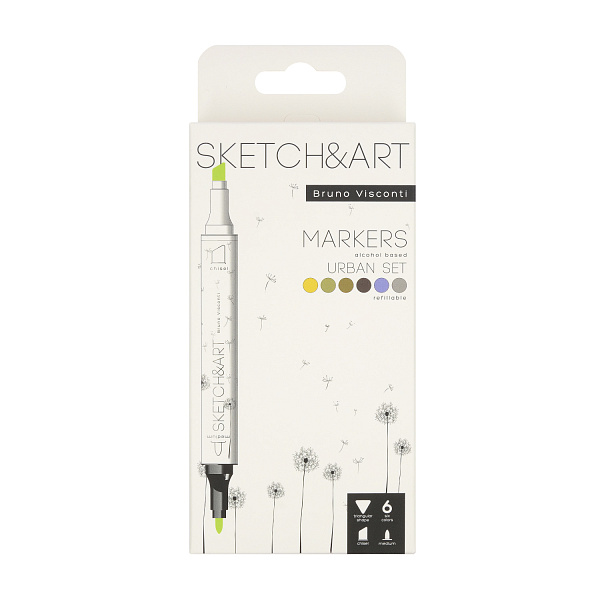 Набор скетч маркеров 6 цв. 2-х ст. "SKETCH&ART. АРХИТЕКТУРА"