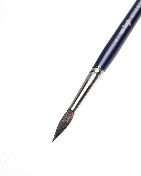 Кисть для акварели VanGogh 121 белка сибирская круглая ручка короткая №4