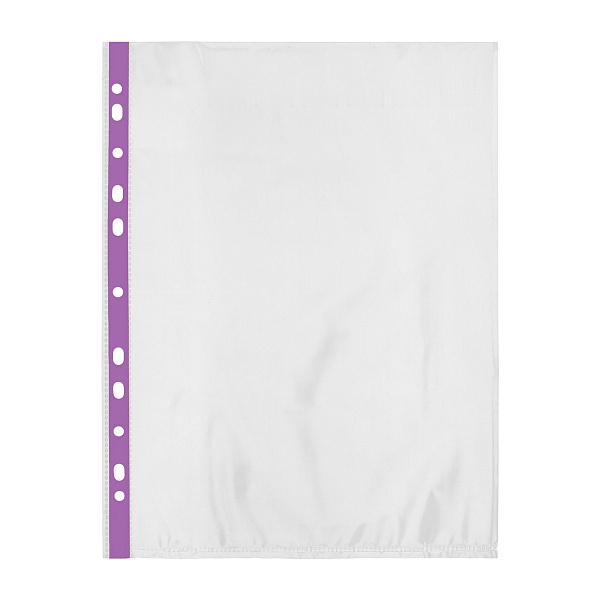 Папка-вкладыш с цв. полоской A4 20 шт. 30 мкм глянцевый фиолетовый "Expert Complete" Premier