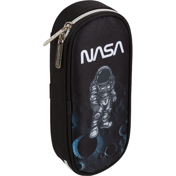 Пенал "deVENTE. NASA" 21x8x5 см, овальный для 50 предметов, с внутренним органайзером-створкой, плот