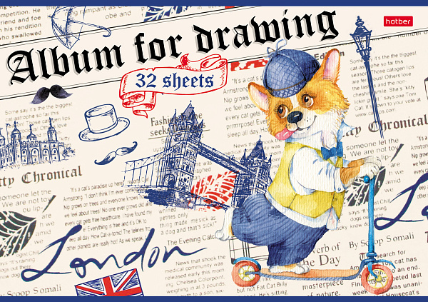 Альбом д/рис. 32 л. "Корги_LIFE" тиснение