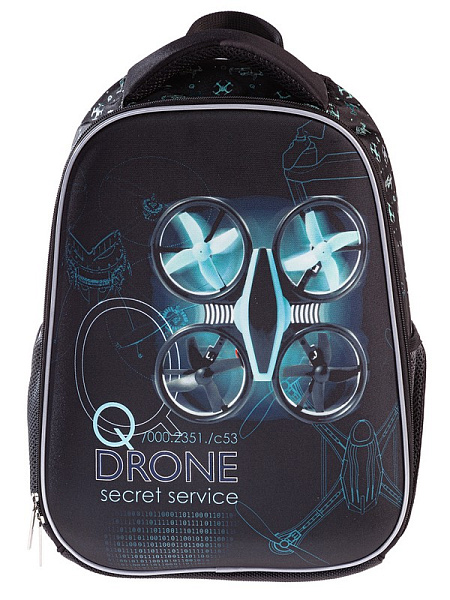 Рюкзак Hatber ERGONOMIC light -DRONE- 38х29х12,5см EVA материал светоотраж. 1 отделение 2 кармана и 1 потайной на спинке в комплекте с термосумкой