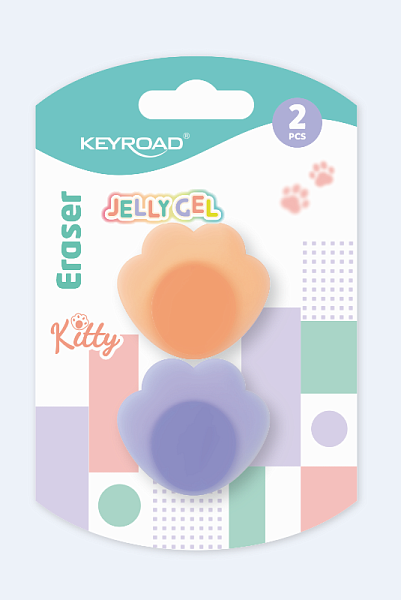 Ластик KEYROAD Jelly ассорти, 2 шт в блистере