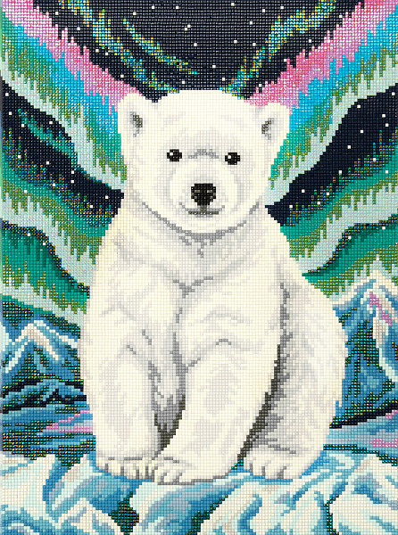 Алмазная мозаика 30*40 "ФРЕЯ" на подрамнике "Полярный мишка"