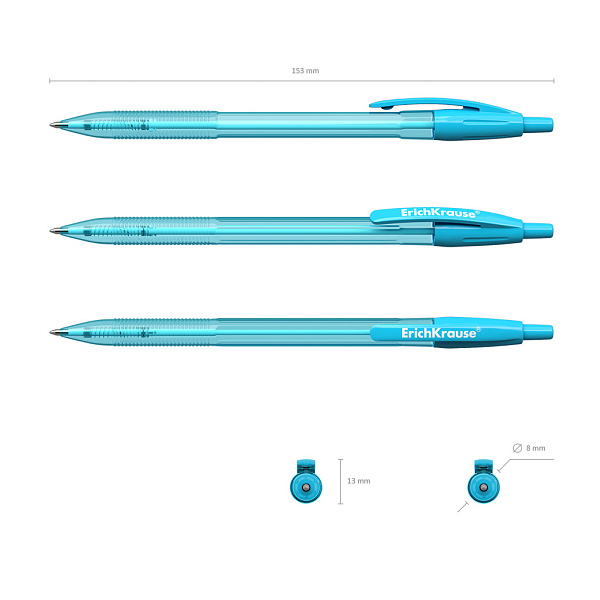 Ручка шариковая автомат. 0,7 мм ErichKrause R-301 Matic Spring СИНЯЯ